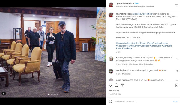 Deep Purple Tiba di Indonesia, Siap Sapa Penggemar Solo