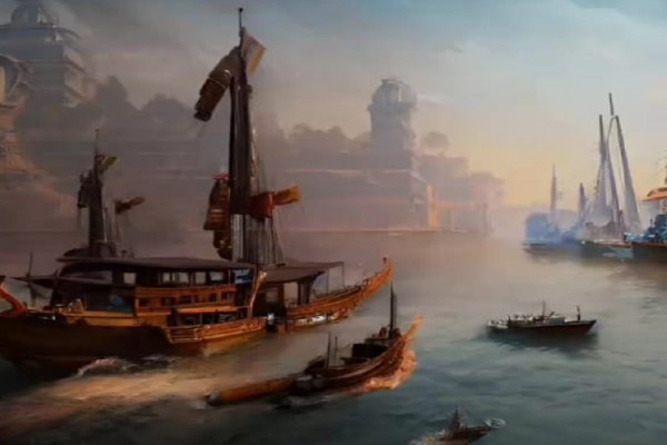Dahsyat! Begini Penampakan Kekuatan Armada Laut Majapahit yang Dikomandani Mpu Nala Hasil Artificial Intelligence