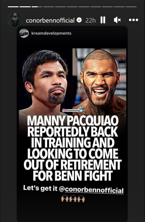 Conor Benn Isyaratkan Lawan Manny Pacquiao di Luar Inggris