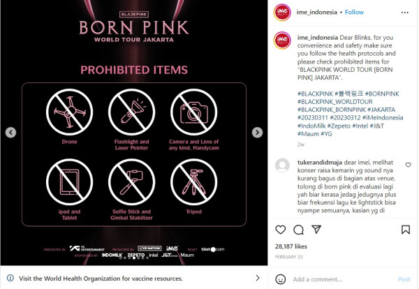 Aturan Nonton Konser BLACKPINK di GBK, Ini Barang yang Tidak Boleh Dibawa