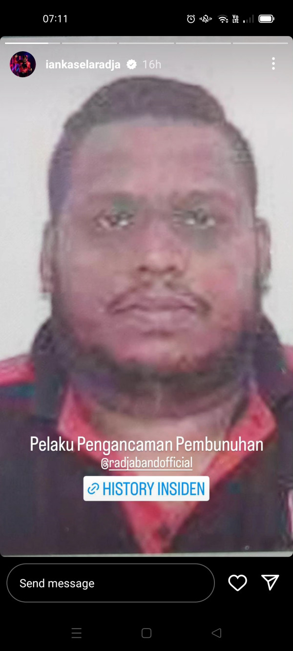 Ian Kasela Bongkar Foto Wajah Pelaku Pengancaman Pembunuhan Grup Band Radja