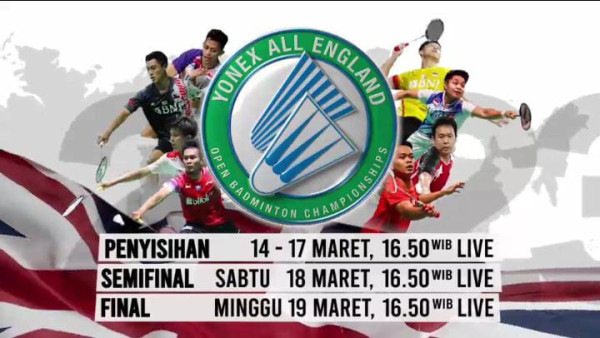 Jadwal All England di iNews TV, Selasa (14/3/2023): 15 Wakil Indonesia Siap Unjuk Gigi