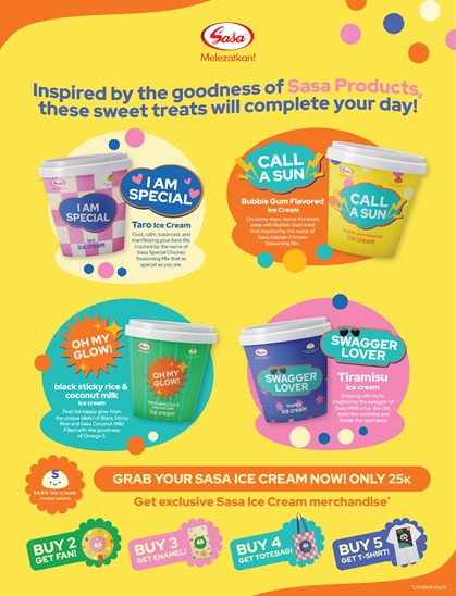 Keliling Jakarta, Sasa Hidangkan Ice Cream Berbahan Sasa MSG dan Sasa Santan