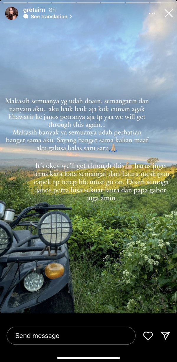 Greta Irene Khawatir Keadaan Adik usai Papa Gabor Meninggal Dunia