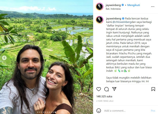 Drummer Slipknot Bulan Madu di Bali, Sandiaga Ucapkan Terima Kasih Promosikan Keindahan Pariwisata Indonesia
