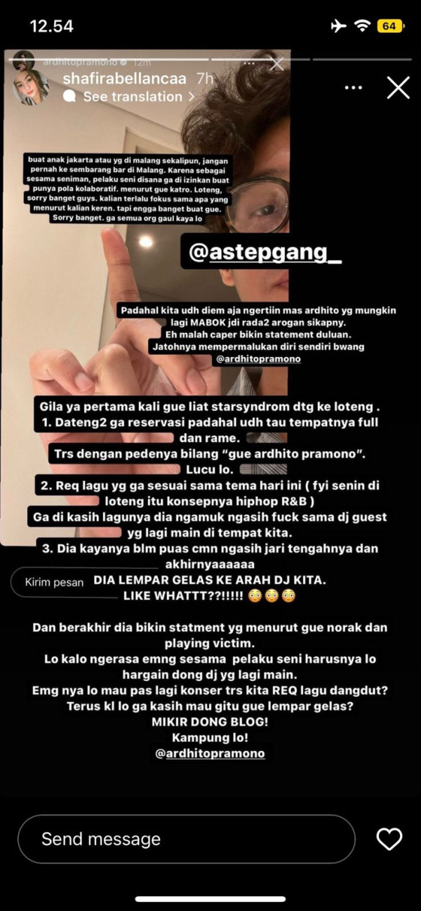 Ardhito Pramono Dikabarkan Ngamuk saat Mabuk di Klub Malam, Netizen Usil: Kurang Lempar Gelasnya