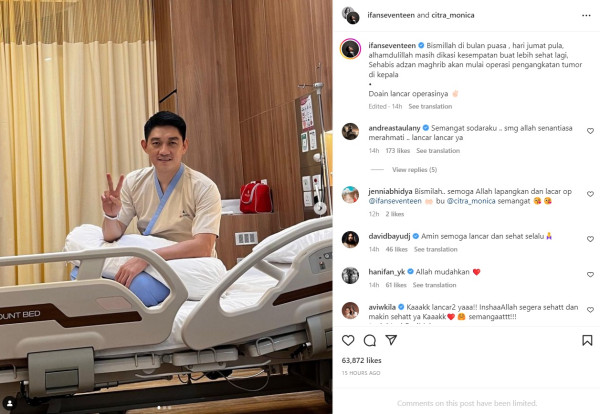 Ifan Seventeen Jalani Operasi Pengangkatan Tumor di Kepala: Doain Lancar