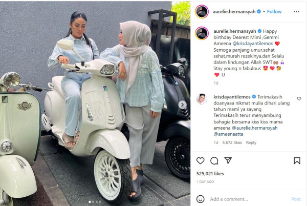 Krisdayanti Ultah ke-48, Aurel Hermansyah Beri Doa Menyentuh