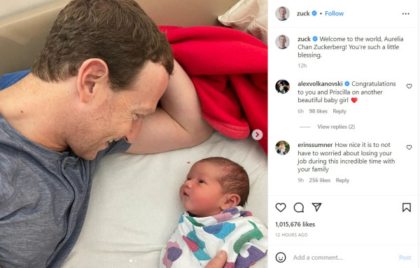 Mark Zuckerberg Dikaruniai Anak Ketiga: Seperti Berkah