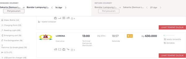 Jangan Kehabisan! Ini Daftar Harga Tiket Bus Lorena Jakarta-Lampung untuk Mudik Lebaran 2023