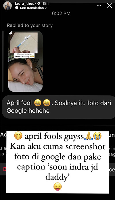 Prank April Mop Laura Theux yang Ngaku Hamil Satu Minggu setelah Menikah Sukses Bikin Geger