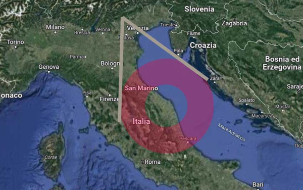 Fenomena Alam Langka, Lingkaran Raksasa Bercahaya Merah Muncul di Italia