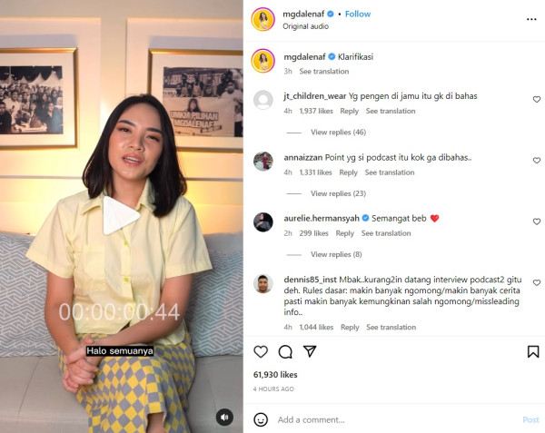 Food Vlogger Magdalena Minta Maaf usai Dihujat Makan Gratis, Jelaskan Proses Review