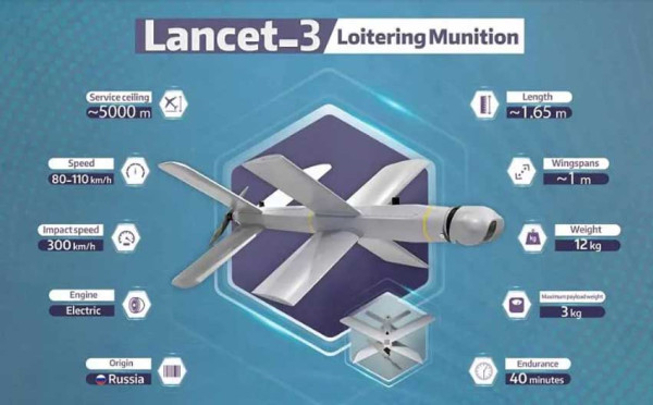 Spesifikasi Drone Kamikaze Rusia Zala Lancet-3, Mampu Terbang 40 Km Hancurkan Target Musuh