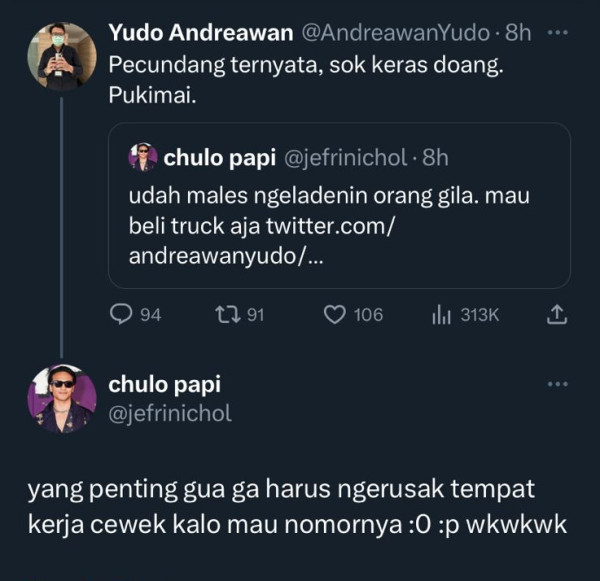 Begini Tanggapan Jefri Nichol saat Diminta Netizen Duel Lawan Yudo Andreawan