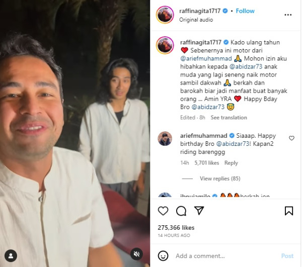 Abidzar Al Ghifari Ulang Tahun, Raffi Ahmad Kasih Kado Vespa Pemberian Arief Muhammad