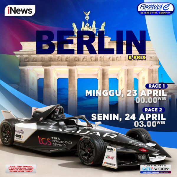 Formula E Kembali Digelar! Saksikan Berlin e-Prix, Minggu-Senin (23-24/4/2023) di iNews