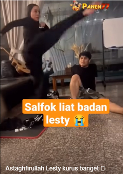 Lesti Kejora Latihan Beladiri Ditemani Rizky Billar, Badan Kurusnya Jadi Sorotan