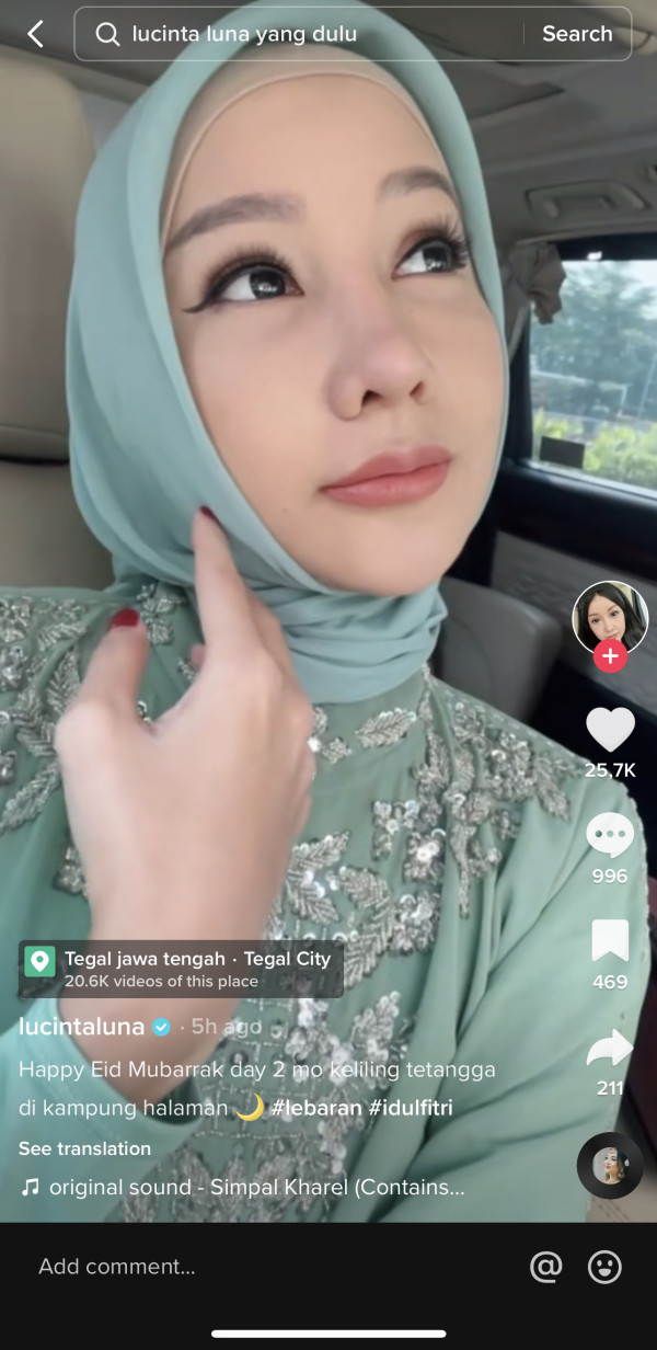 Tampil Berhijab saat Lebaran, Lucinta Luna Dipuji Cantik