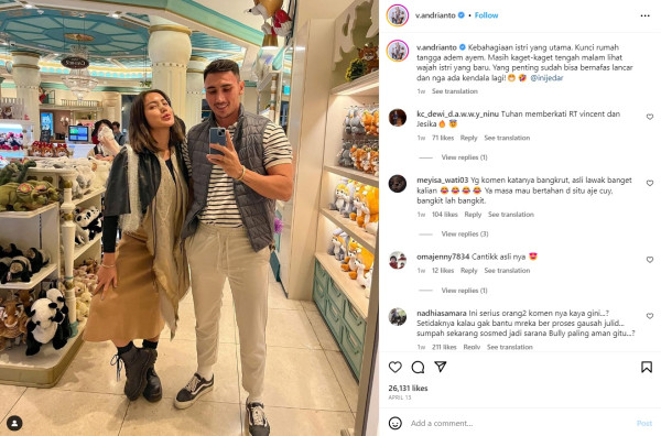 Jessica Iskandar Operasi Hidung, Vincent Verhaag Suka Kaget Lihat Wajah Istri Tengah Malam