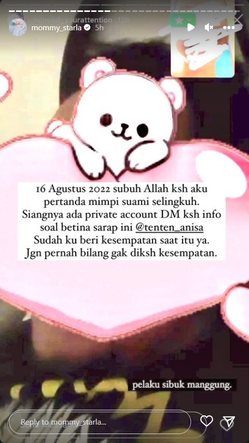 Istri Virgoun Ungkap Dapat Pertanda Perselingkuhan sang Suami dari Mimpi