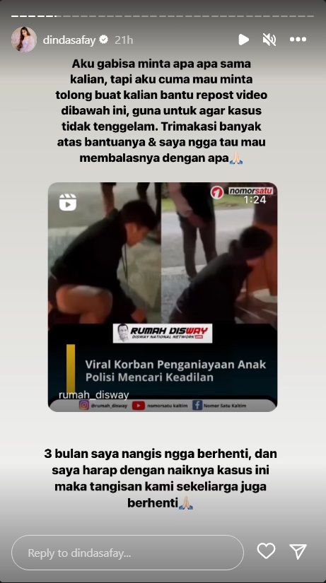 Mahasiswa Korban Penganiayaan Anak Perwira Polisi Adik Dinda Safay