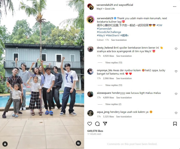 WayV Sambangi Rumah Ruben Onsu, Asyik Joget Bareng Sarwendah