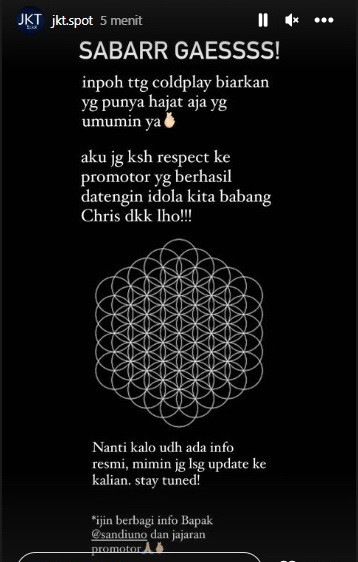 Kabar Konser Coldplay Hebohkan Warganet, Ada yang Siap War Tiket