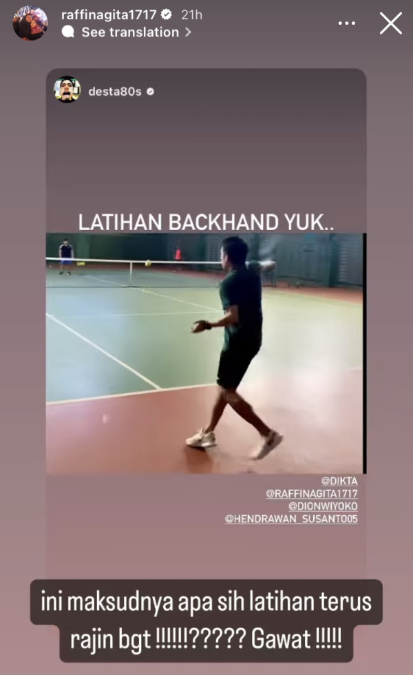 Bertekad Balas Kekalahan dari Raffi Ahmad, Desta Makin Rajin Berlatih Tenis