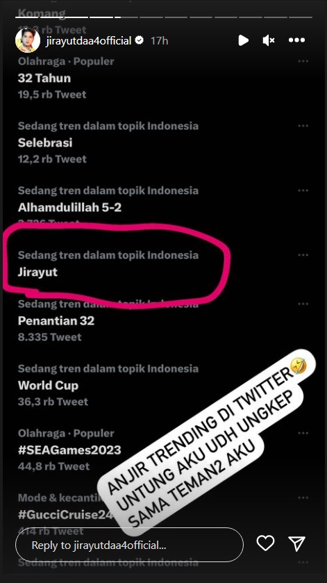 Jirayut Curhat Diminta Cari Akun Instagram Ofisial Thailand yang Pukul Manajer Timnas Indonesia: Tugas Aku Belum Kelar