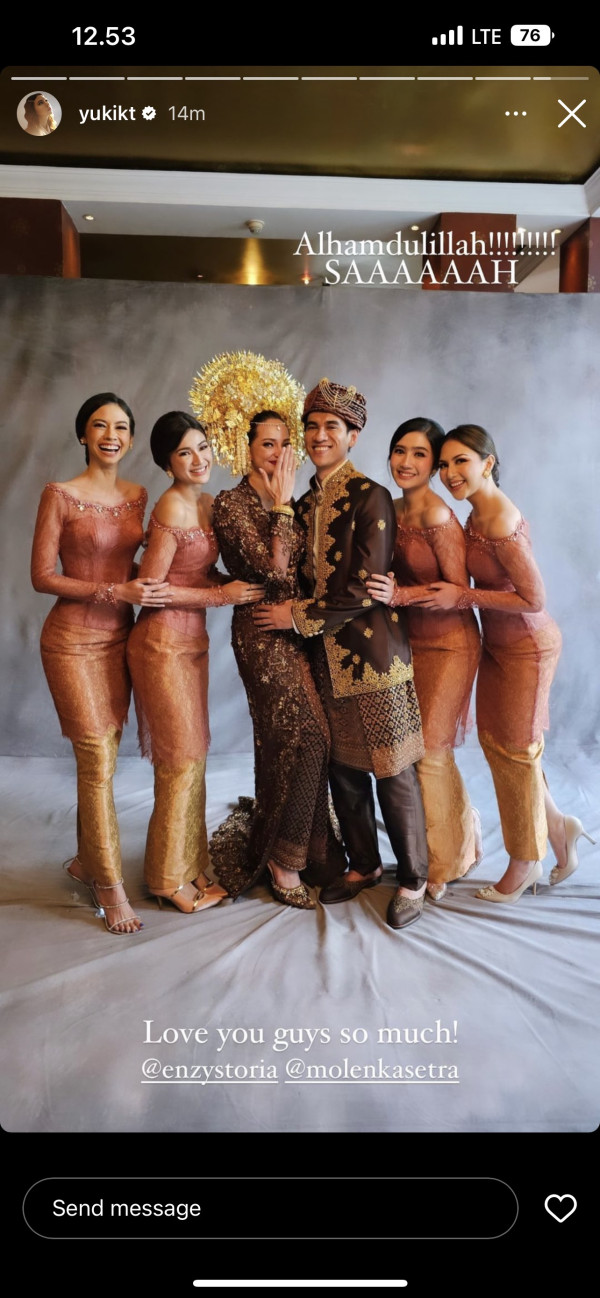 Yuki Kato hingga Jessica Mila Jadi Bridesmaid Pernikahan Enzy Storia dan Molen Kasetra