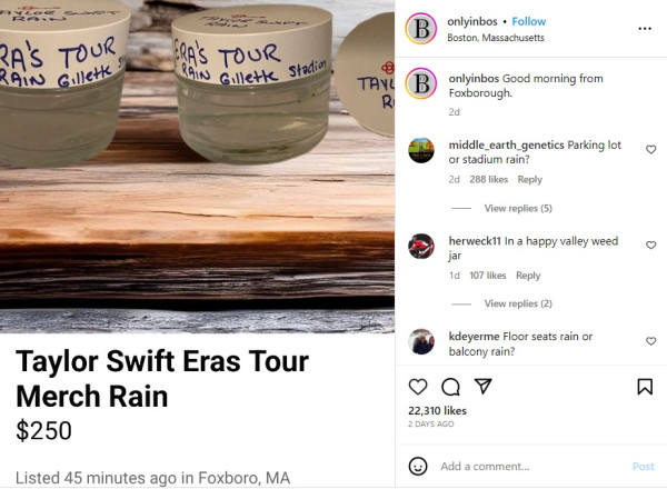 Viral! Air Hujan dari Konser Taylor Swift Dijual Rp3,7 Juta, Minat Beli?