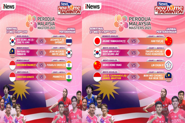 LIVE di iNews Semifinal Malaysia Masters 2023: Gregoria Incar Kemenangan Kedua Atas Pusarla