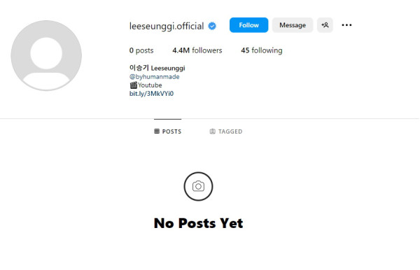 Seluruh Isi Instagram Lee Seung Gi Tiba-Tiba Lenyap Tak Bersisa, Ada Apa ya?