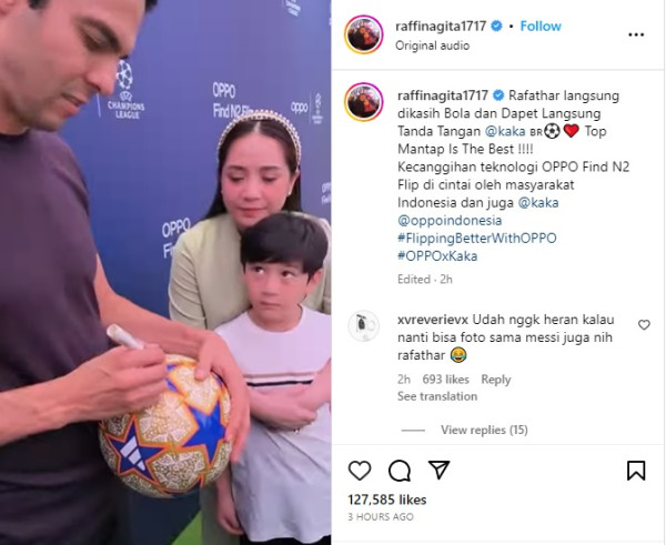 Rafathar Dikasih Bola Bertandatangan Kaka, Netizen: Hoki Banget Jadi Anak Raffi Ahmad