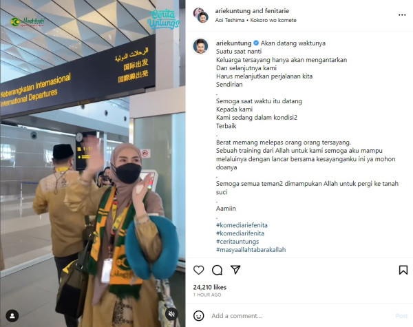 Arie Untung dan Fenita Arie Berangkat Haji: Mohon Doanya