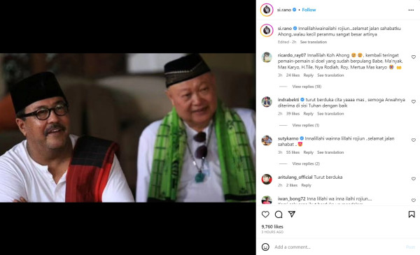 Salman Al Farisi Pemeran Koh Ahong Tak Sadarkan Diri 3 Bulan sebelum Meninggal