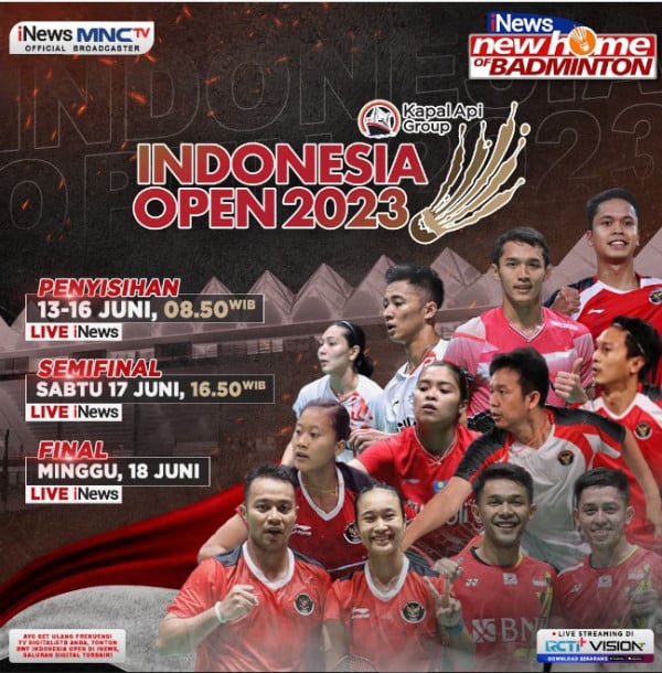 LIVE di iNews Indonesia Open 2023: The Daddies dan Anthony Main Hari Ini
