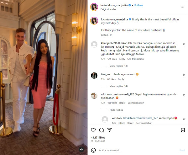 Unggah Video Mesra dengan Pria Bule, Lucinta Luna Pamer Diberi Cincin