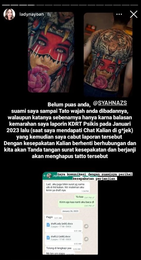 Dugaan Selingkuh, Rendy Kjaernett Bikin Tato Wajah Syahnaz Sadiqah di Punggung