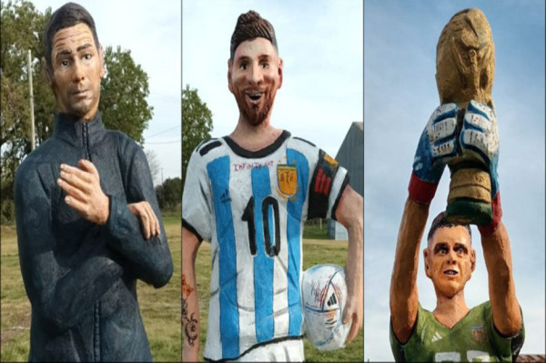 Patung Lionel Messi Viral Gara-gara Wajahnya yang Terlihat Lucu