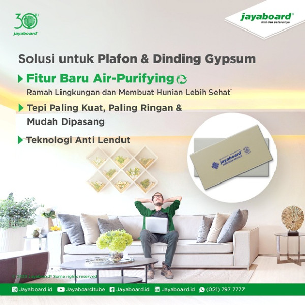 Jayaboard Luncurkan Papan Gypsum Standar dengan Fitur Air-Purifying Pertama di Indonesia