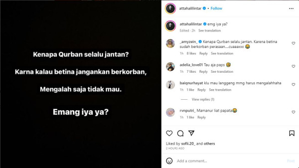 Atta Halilintar Singgung Soal Kurban di Momen Iduladha, Warganet: Saya Korban Perasaan