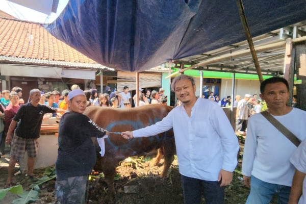 Sambut Iduladha 2023, Once Mekel Ikut Kurban Sapi Limusin Seberat 1,2 Ton