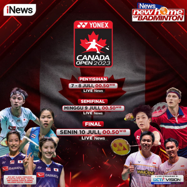 Ahsan/Hendra Kembali Berjuang di 16 Besar Canada Open 2023, Live di iNews, New Home of Badminton