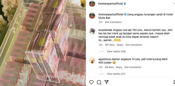 Fritz Anak Hotman Paris Tunangan, Gepokan Uang Seserahan Bikin Netizen Salfok