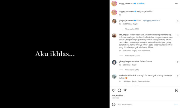 Ditinggal Nikah Denny Caknan, Happy Asmara Disemangati Ganjar Pranowo: Idolaku