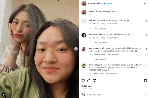 Nathalie Holscher Minta Maaf ke Adik usai Lepas Hijab: Udah Bikin Kecewa