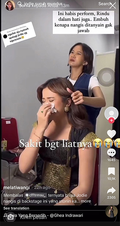 Viral! Brisia Jodie Nangis di Backstage, Disebut Akibat Ulah Fans Tiara Andini