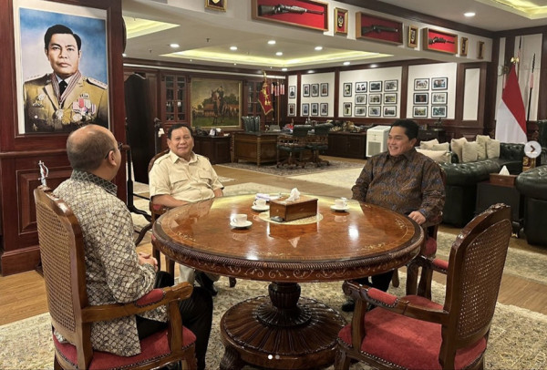 Potret Erick Thohir dan Rosan Roeslani Sambangi Prabowo, Bahas Apa?
